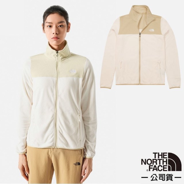 【The North Face】女 新款 Polartec 立领抗污抗臭保暖抓绒外套.夹克/81SR-4U0 黄金白✿30E010